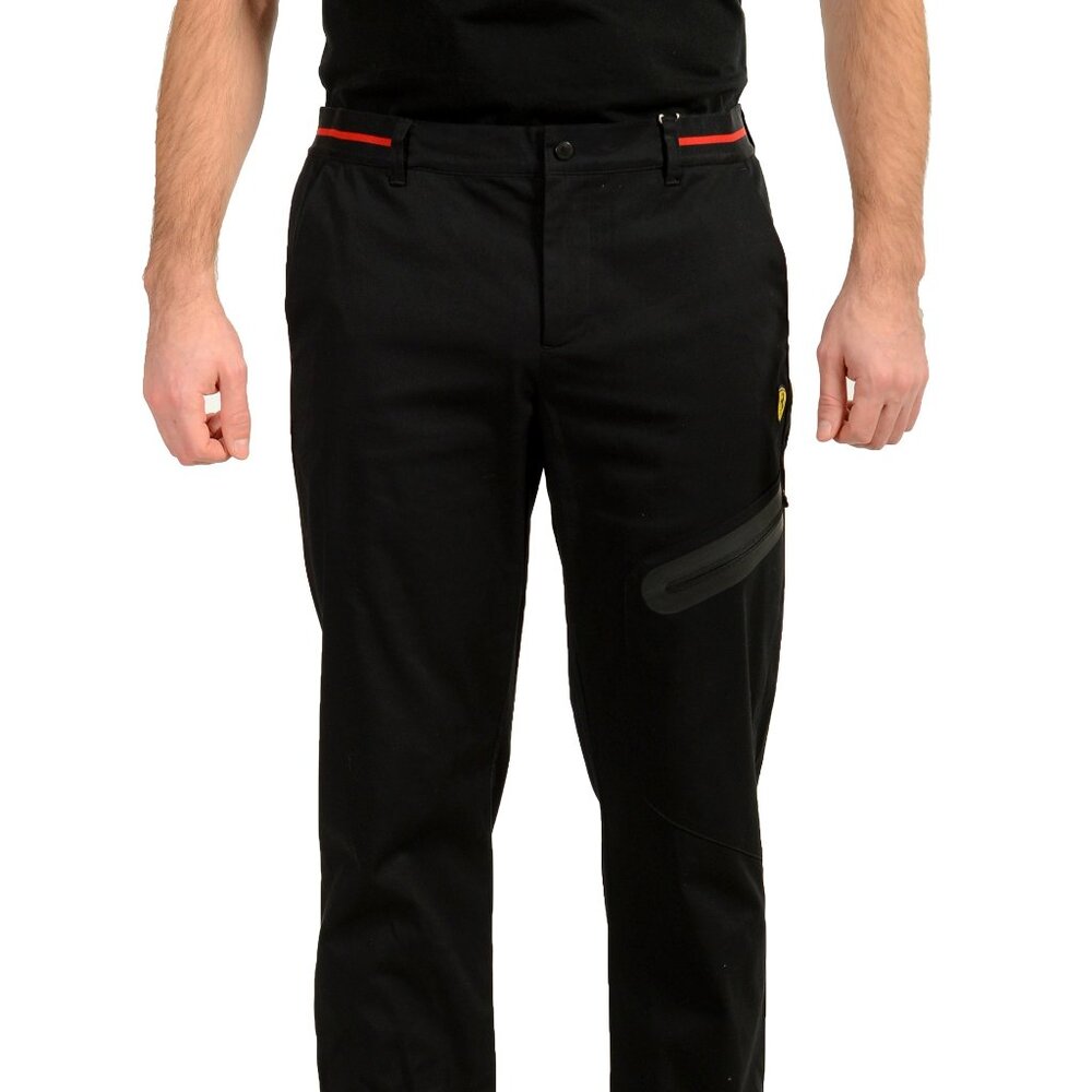 Scuderia Ferrari Men's Black Elastic Tape Chino Pants US 36 IT 52